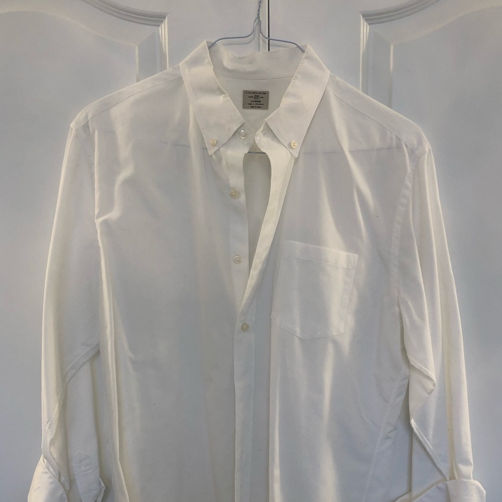 Jcrew White casual dress shirt - size L - 16 1/2